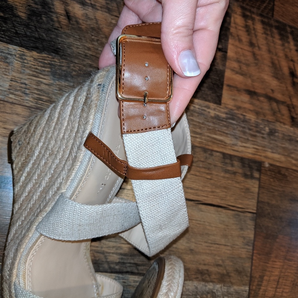 BANANA REPUBLIC FLAX WEDGE JUTE ESPADRILLE SANDAL - Picture 6 of 8